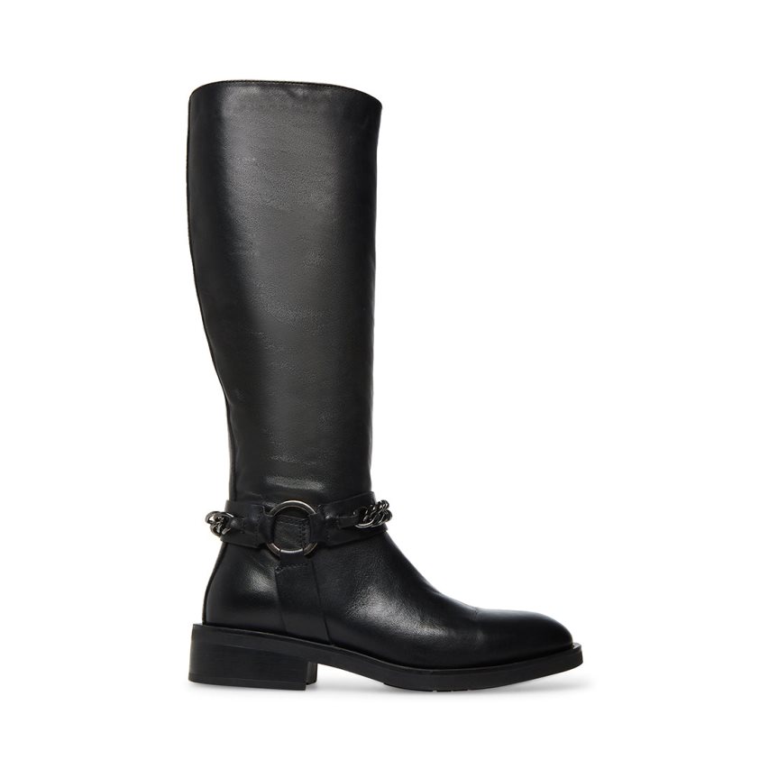 Botas Altas Steve Madden Quin Cuero Mujer Negras | ES FBS384